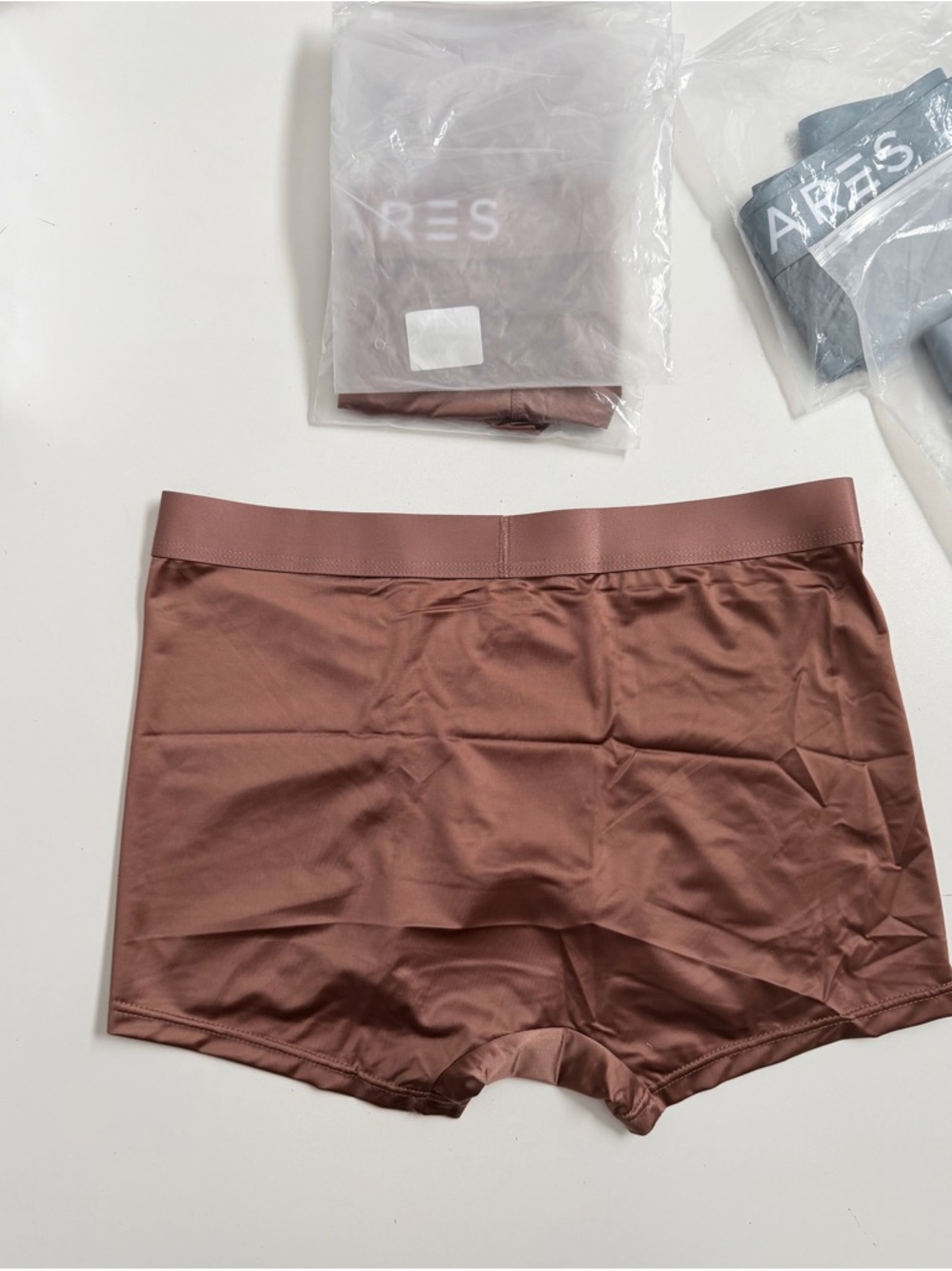 Ares Boxer Brief Silk Blend Lightweight Breathable 4 Way Stretch Blue Brown 6 Pk - Picture 5 of 15